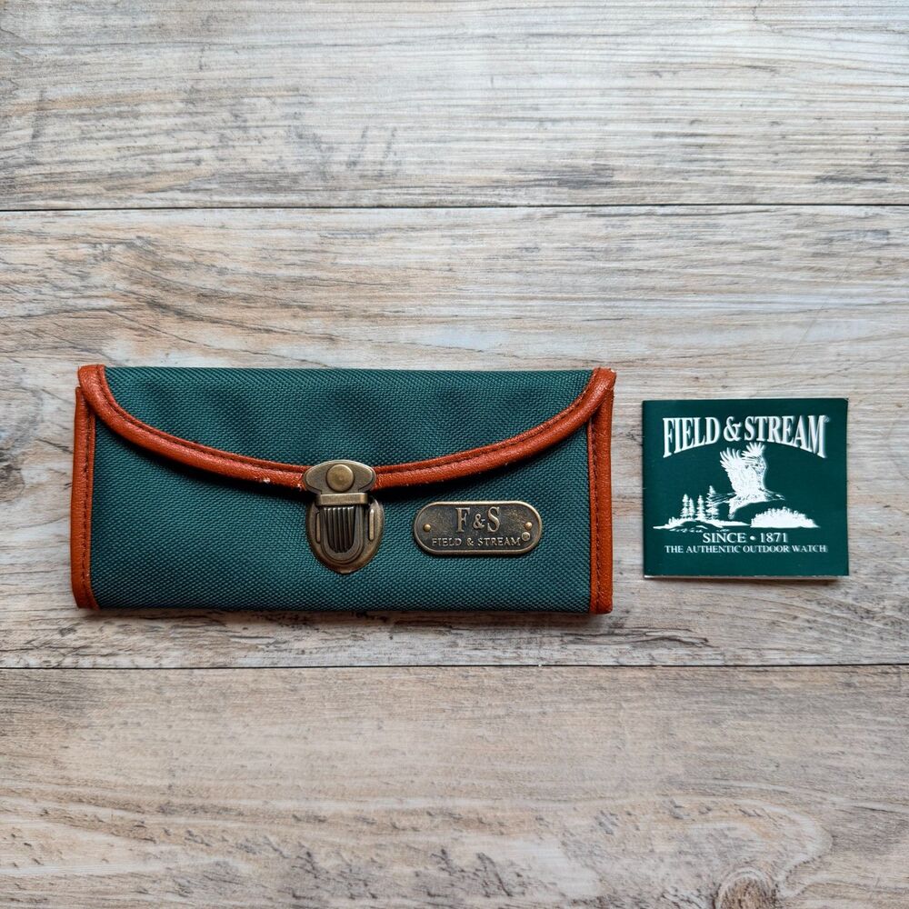 Vintage Field & Stream Hunting Ammo Wallet Canvas & Leather Shotgun Shell Holder